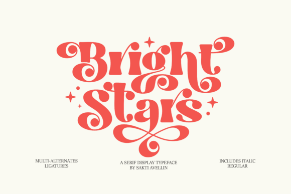 Bright Stars: A Playful Serif Font for Creative Branding Projects