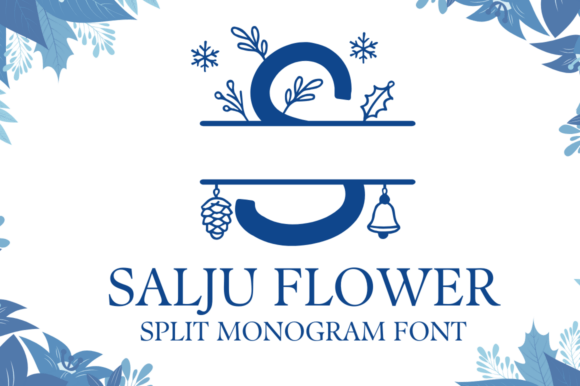 Salju Flower Split Monogram: A Playful Display Font for Creative Projects
