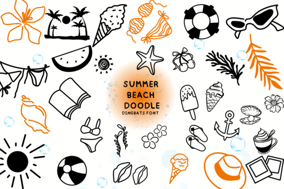 Summer Beach Doodle: A Playful Font for Digital Creativity