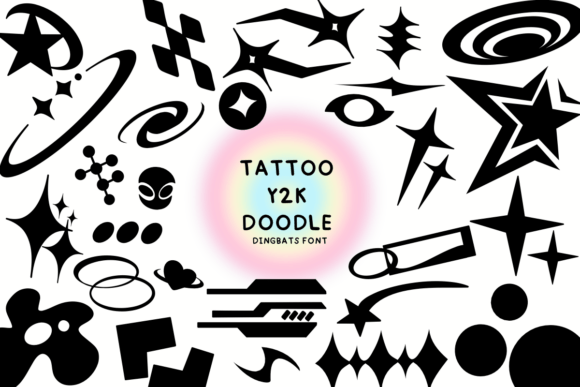 Tattoo Y2k Doodle: A Playful Font for Niche Design Projects