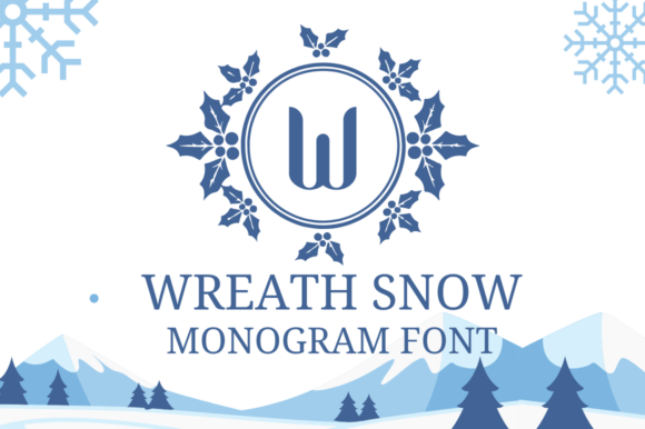 Wreath Snow Monogram: A Premium Font for Digital Branding